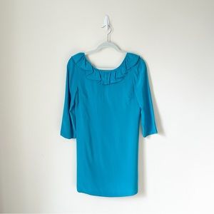 Tibi Silk Open Back Ruffle Detail Dress